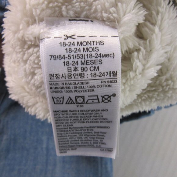 Gap Denim Baby Fleece Lined Jeans 24 Months - Picture 4 of 4
